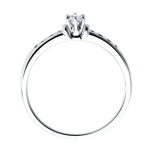 Inel din Aur Alb 14K cu Diamante - 3