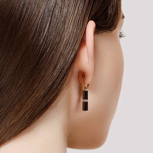 Cercei din Ceramica cu Aur Roz 14K si Diamante - 3