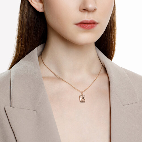 Pandantiv din Aur Roz 14K - 2