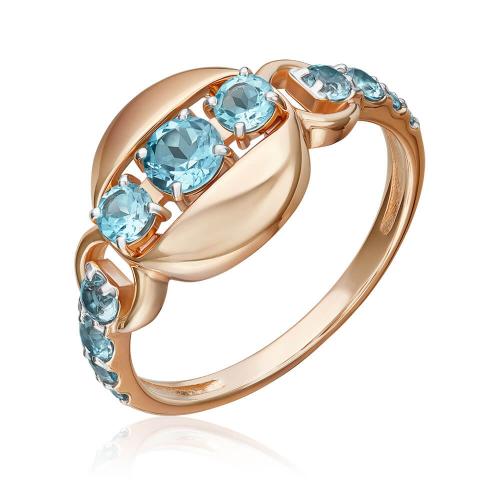 Inel Aur Roz 14K cu Topaz - 1