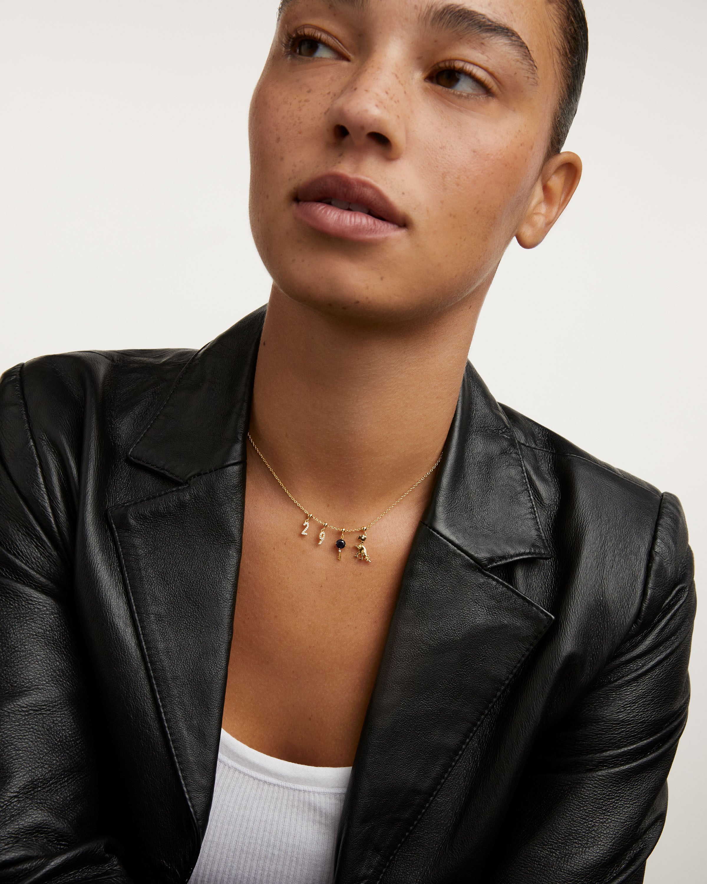 Pandantiv Charm din Argint placat cu Aur cu Zirconiu - 5