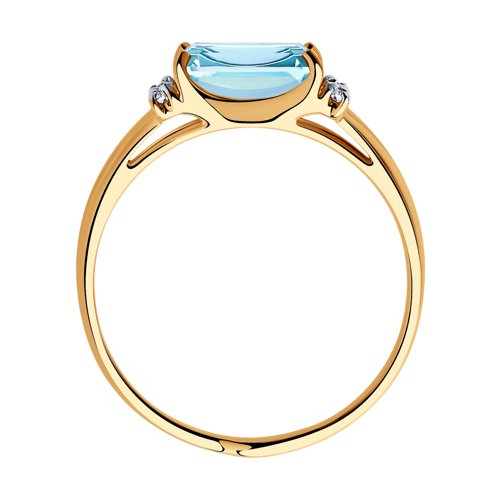 Inel din Aur Roz 14K cu Topaz si Zirconiu  - 3