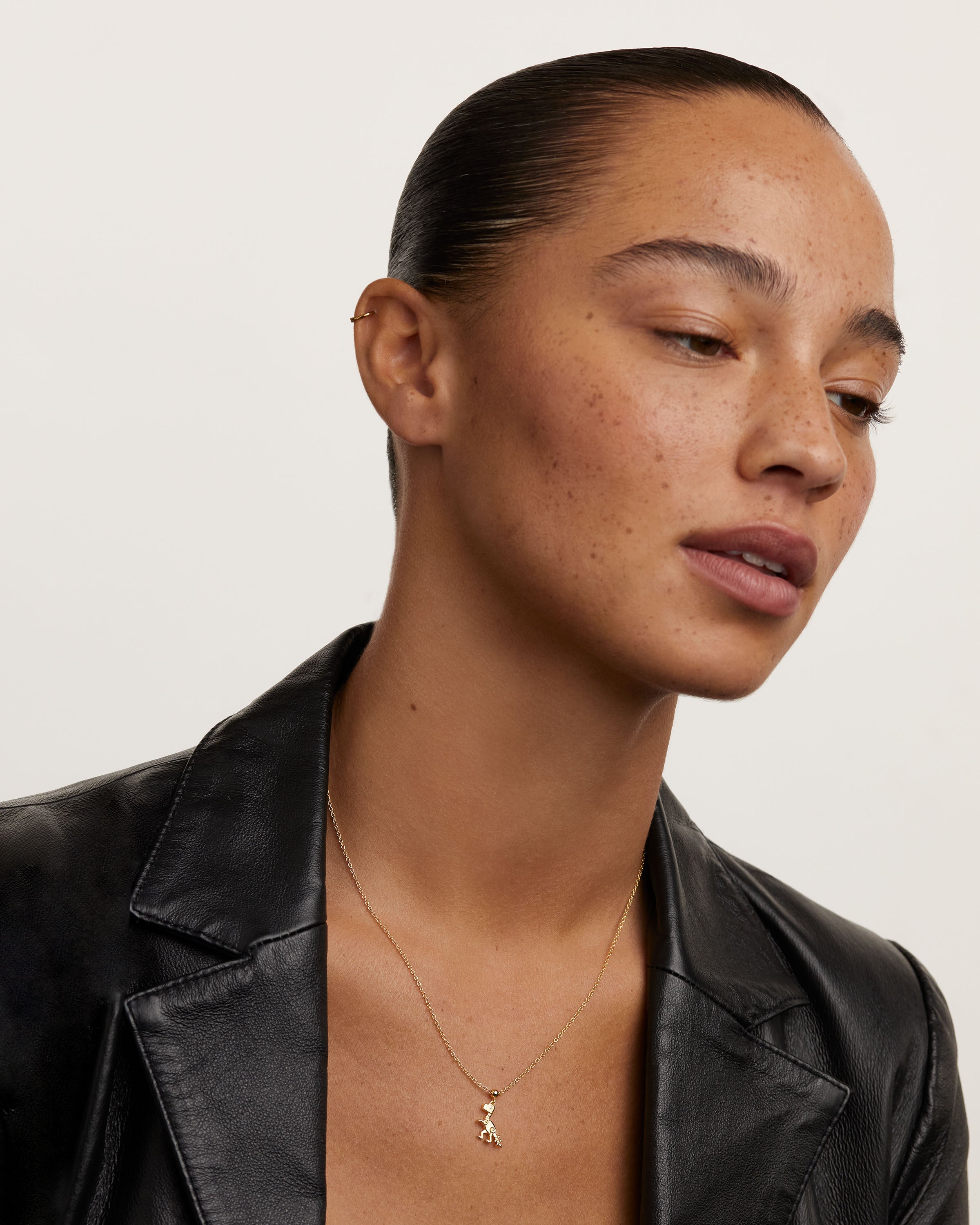 Pandantiv Charm din Argint placat cu Aur cu Zirconiu - 8