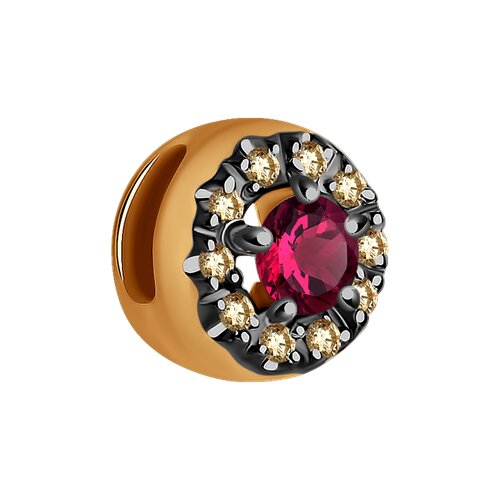 Pandantiv din Aur Roz 14K cu Rubin si Diamante - 2