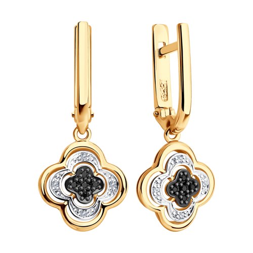 Cercei din Aur Roz 14K cu Diamante  - 2