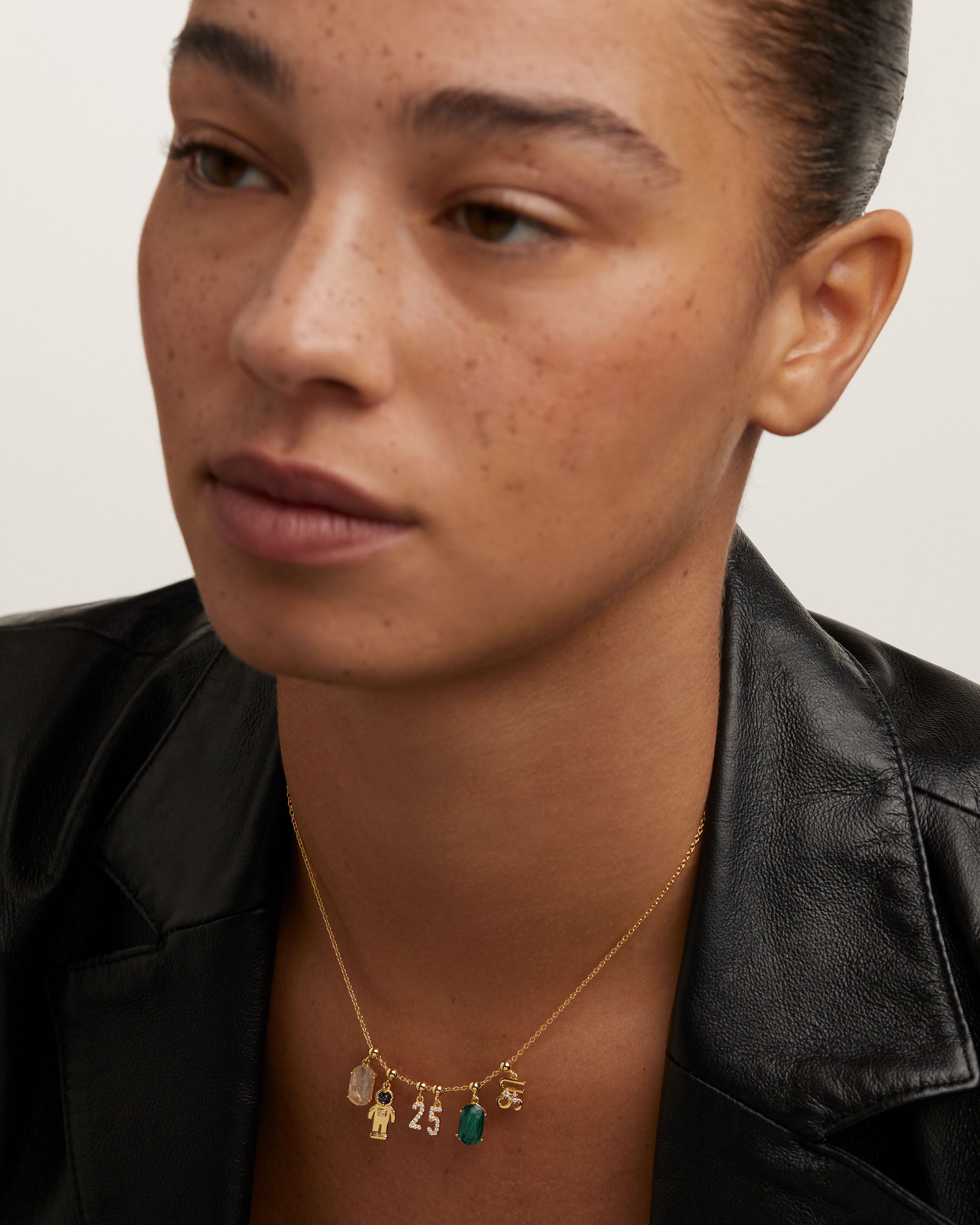 Pandantiv Charm din Argint placat cu Aur cu Zirconiu - 6