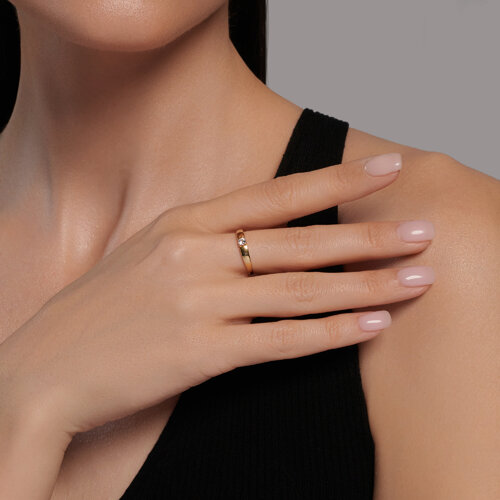 Inel din Aur Galben 14K cu Zirconiu - 4