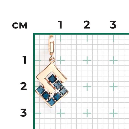 Pandantiv Aur Roz 14K cu Topaz - 2