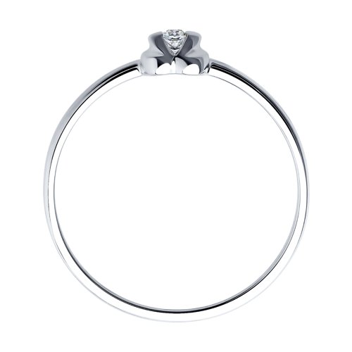 Inel din Aur Alb 14K cu Diamant - 2