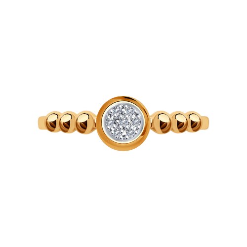 Inel din Aur Roz 14K cu Diamante - 2