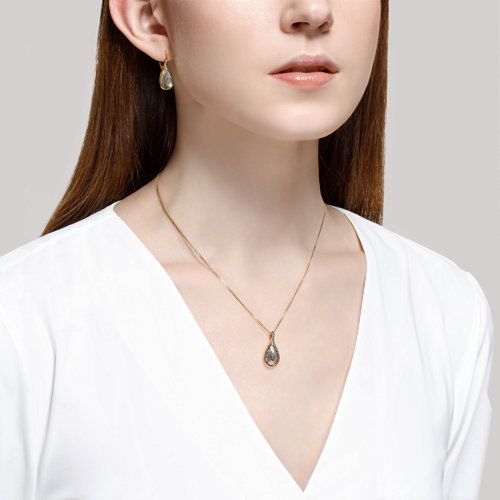 Pandantiv din Aur Roz 14K cu Sidef si Zirconiu - 2