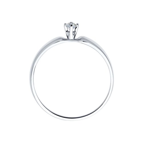 Inel din Aur Alb 14K cu Diamant - 2