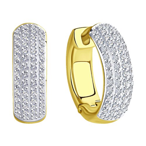 Cercei din Aur Galben 14K cu Diamante - 2