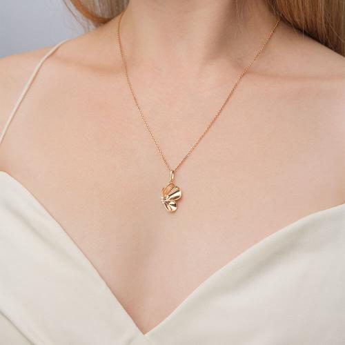 Pandantiv Aur Roz 14K cu Zirconiu - 2