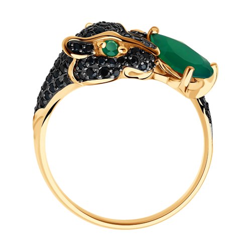 Inel din Aur Roz 14K cu Agat si Zirconiu Pantera - 2