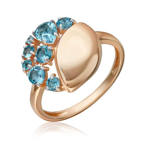 Inel Aur Roz 14K cu Topaz - 1