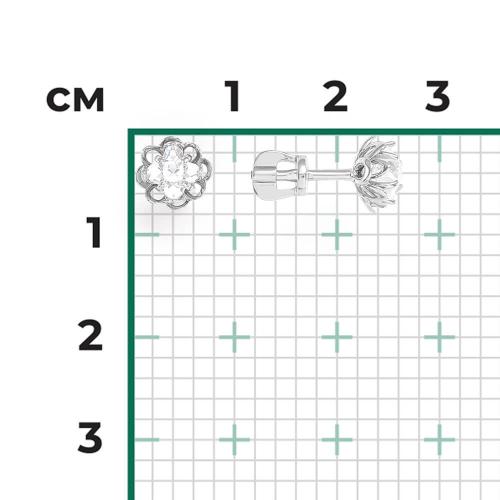 Cercei Aur Alb 14K cu Zirconiu - 2