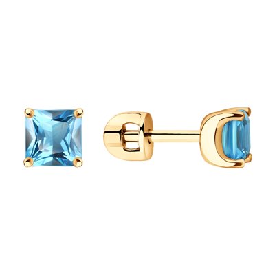 Cercei din Aur Roz 14k cu Topaz - 1