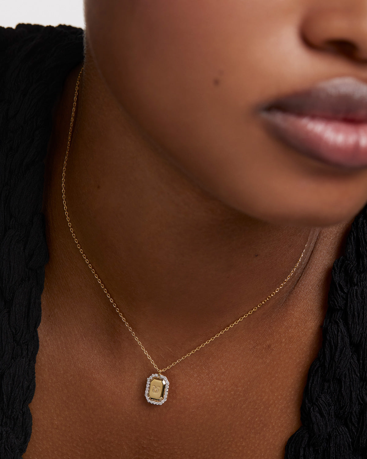 Colier din Argint placat cu Aur cu Zirconiu Zodia Taur - 8