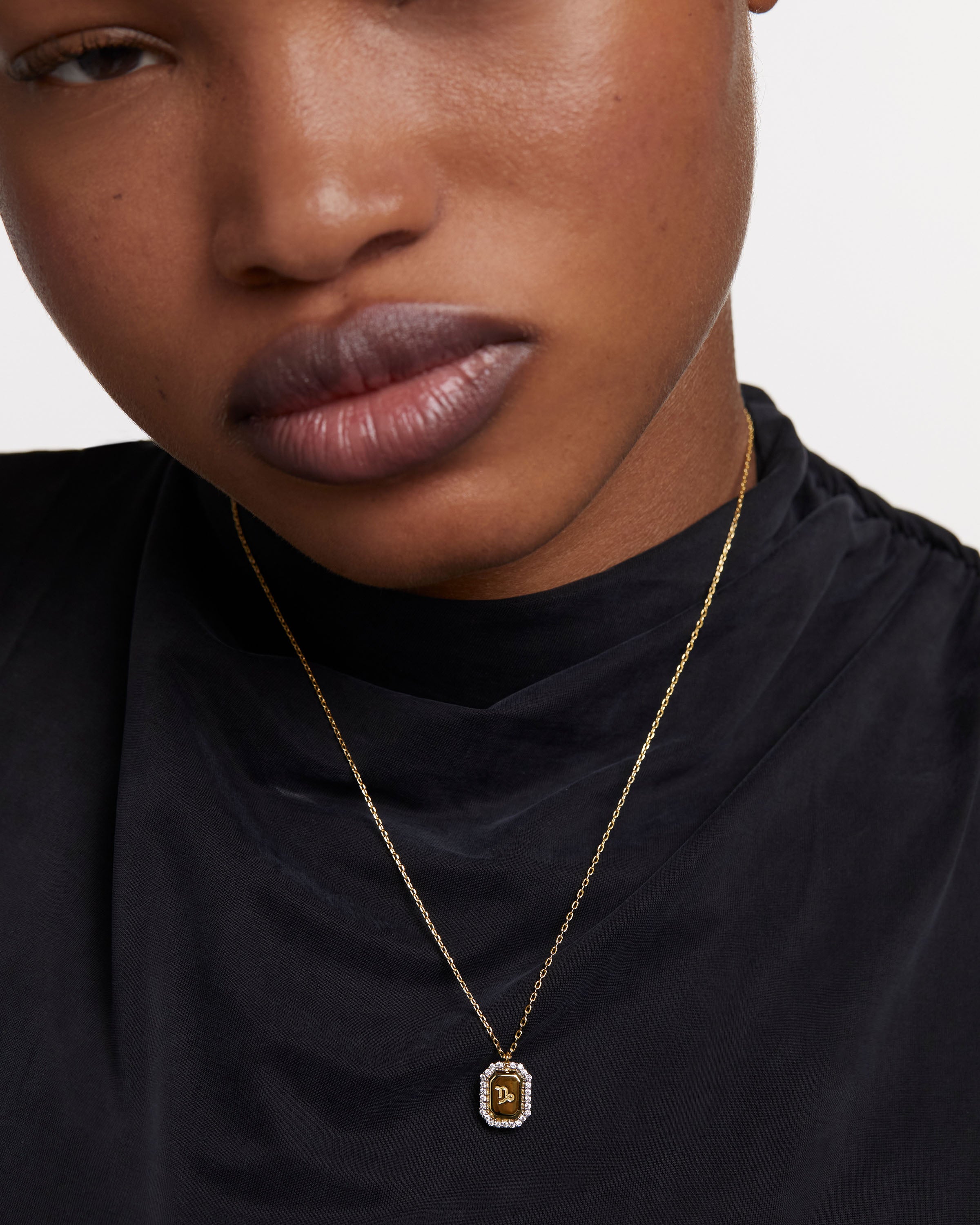 Colier din Argint placat cu Aur cu Zirconiu Zodia Capricorn - 3