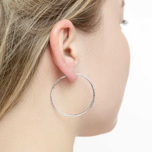 Cercei Congo din Argint diametrul 35mm - 4