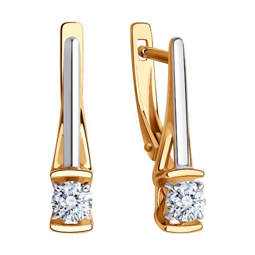 Cercei din Aur Roz 14K cu Zirconiu Swarovski - 2