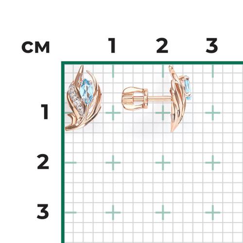 Cercei Aur Roz 14K cu Topaz - 3