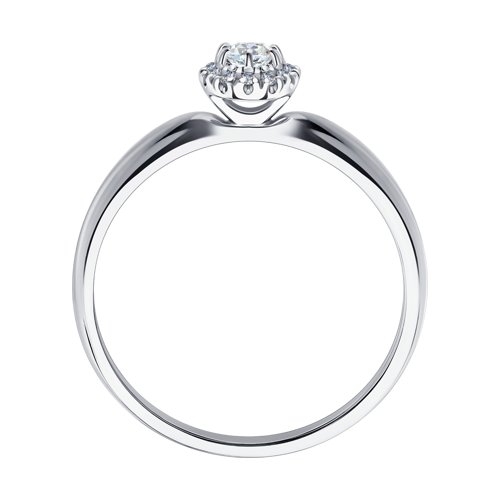 Inel din Aur Alb 14K cu Diamante - 2