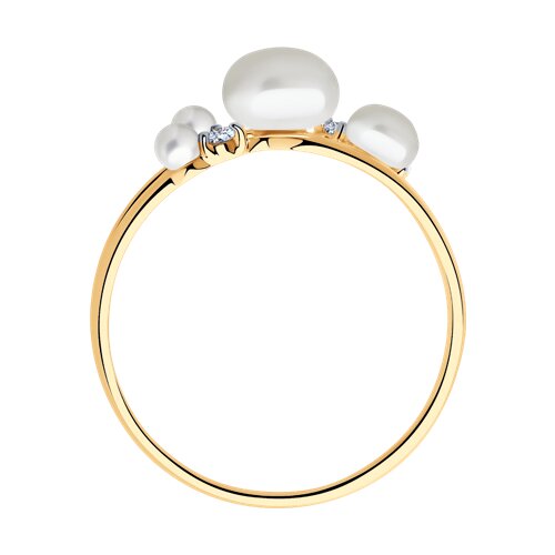 Inel din Aur Roz 14K cu Perla si Zirconiu - 3