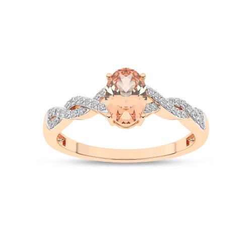 Inel din Aur Roz 14K cu Morganit 0.58Ct si Diamante 0.10Ct - 4