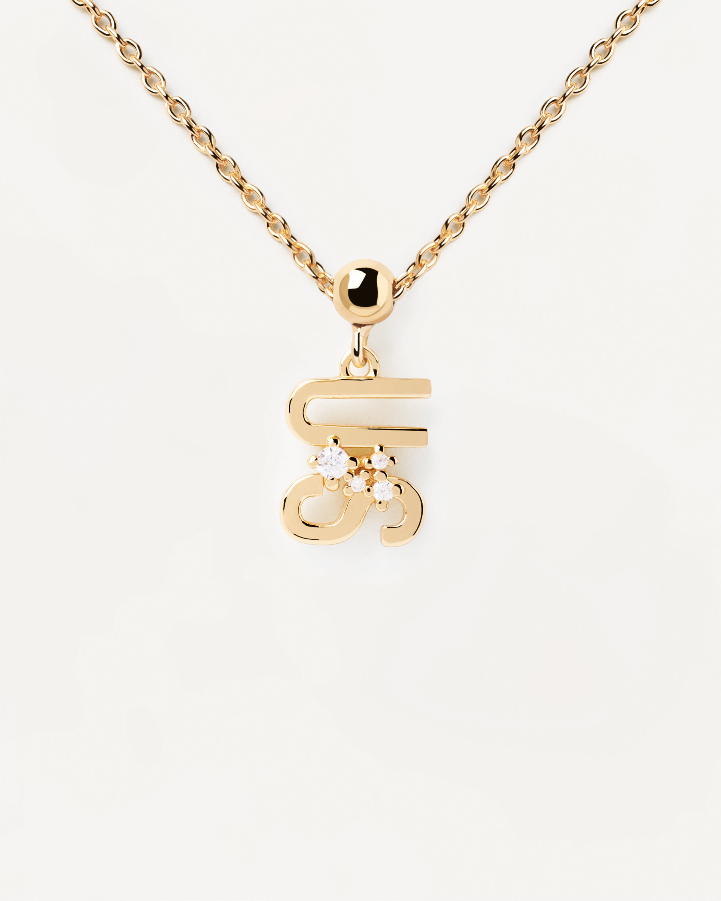 Pandantiv Charm din Argint placat cu Aur cu Zirconiu - 6