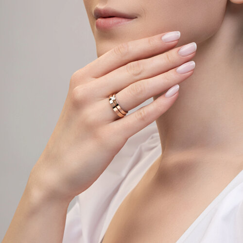 Verigheta din Aur Roz 14K cu Diamante - 4