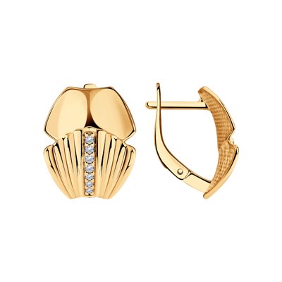 Cercei din Argint placat cu Aur cu Zirconiu - 5