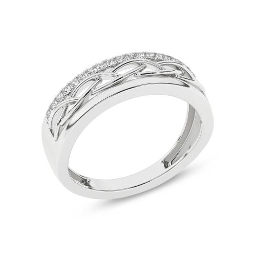 Inel din Aur Alb 14K cu Diamante 0.10Ct - 4