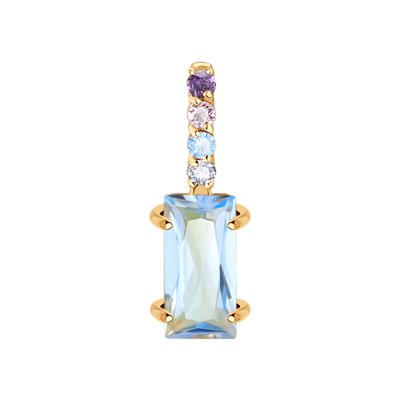 Pandantiv din Aur Roz 14k cu Topaz si Zirconiu - 1