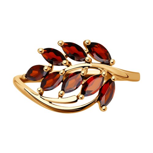 Inel din Aur Roz 14k cu Granat - 2