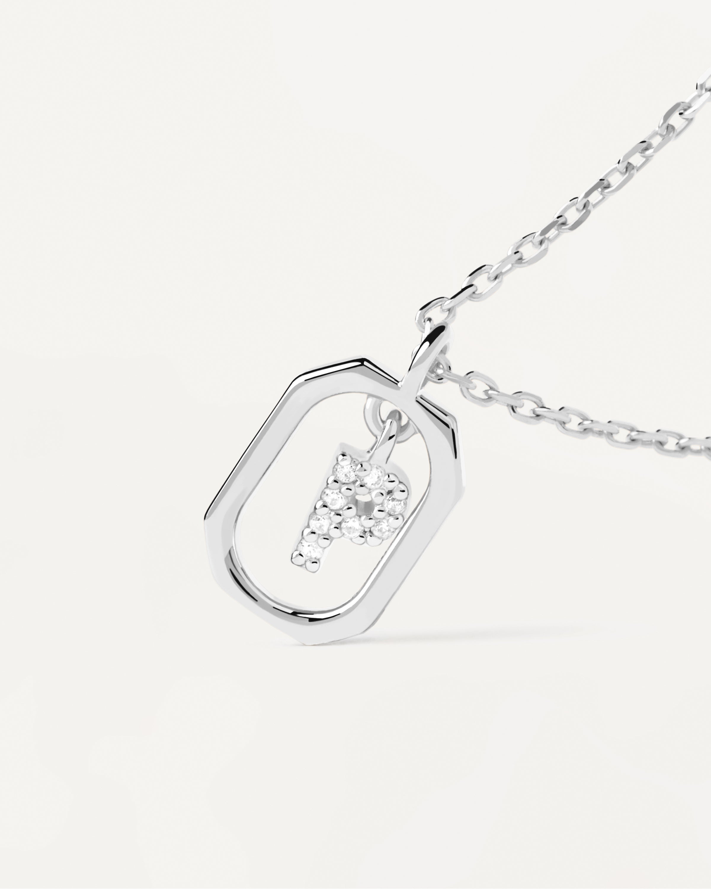 Colier din Argint cu Zirconiu Litera P - 3