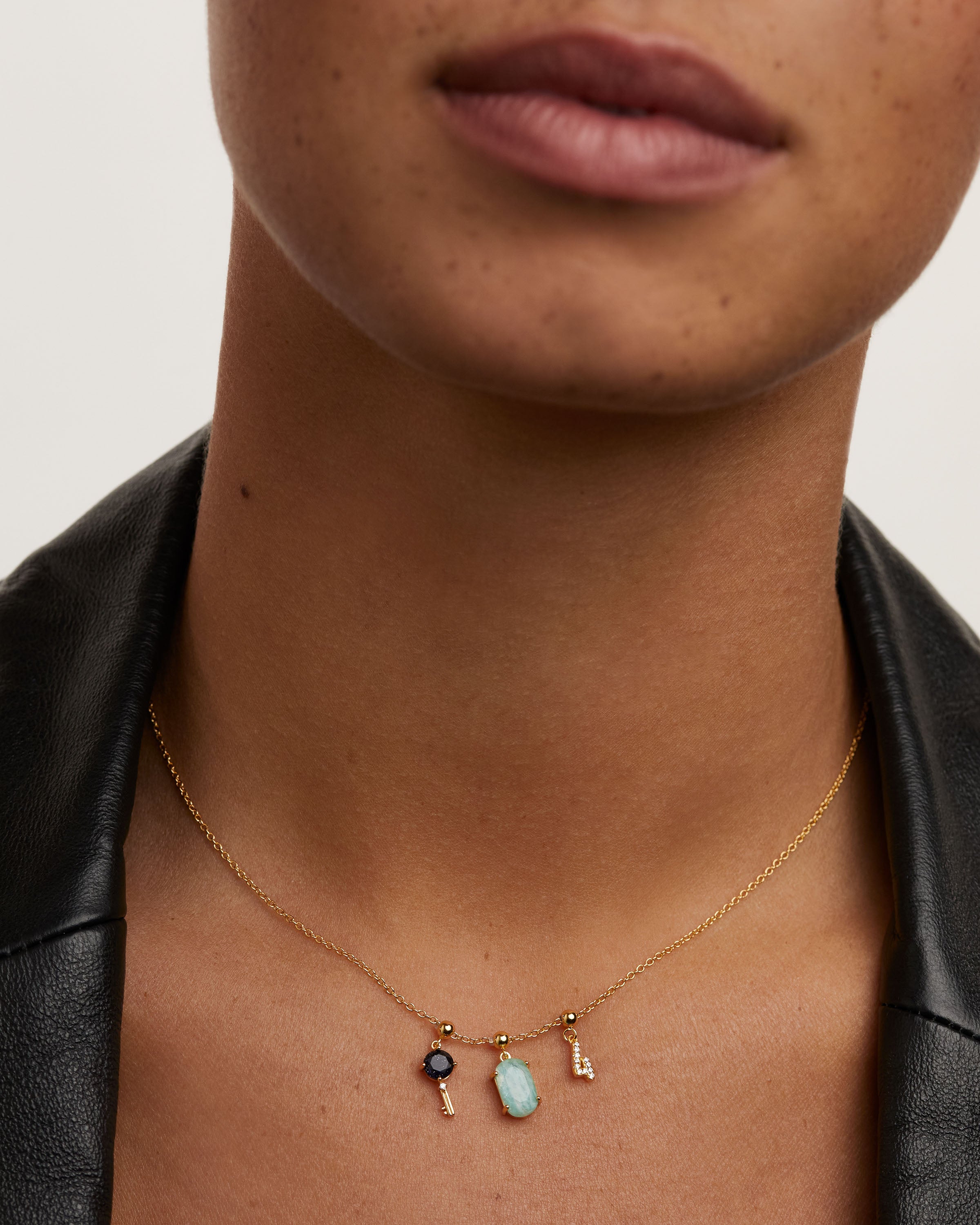 Pandantiv Charm din Argint placat cu Aur cu Zirconiu - 4