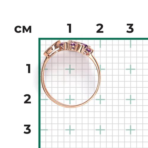 Inel Aur Roz 14K cu Ametist - 2