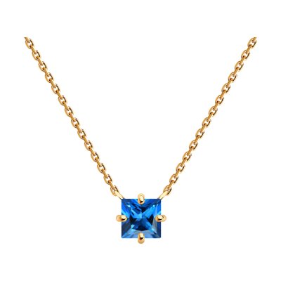Colier din Aur Roz 14K cu Topaz Swarovski  - 1