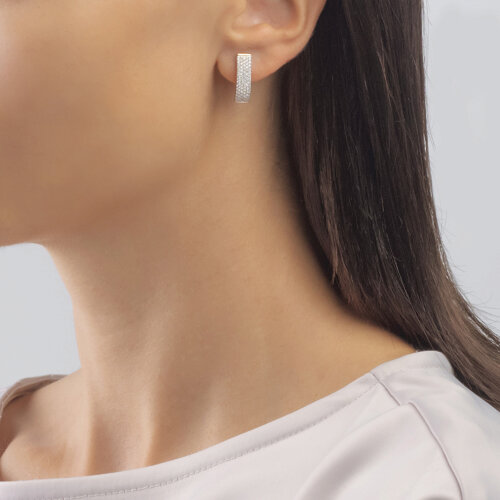 Cercei din Aur Roz 14K cu Diamante  - 3