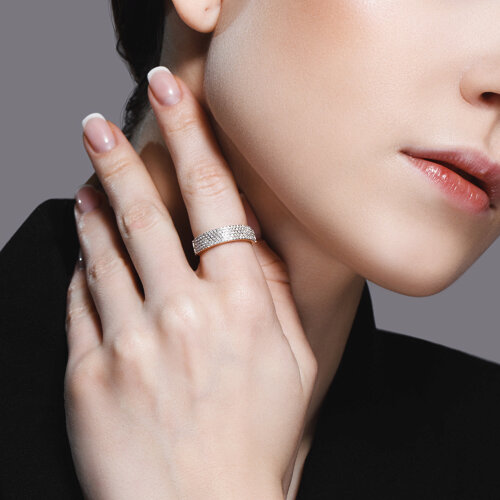 Inel din Aur Roz 14K cu Diamante - 5