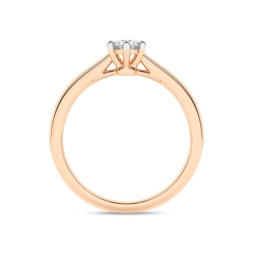 Inel de logodna din Aur Roz 14K cu Diamant 0.25Ct - 2