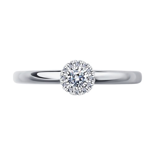 Inel din Aur Alb 14K cu Diamante - 3