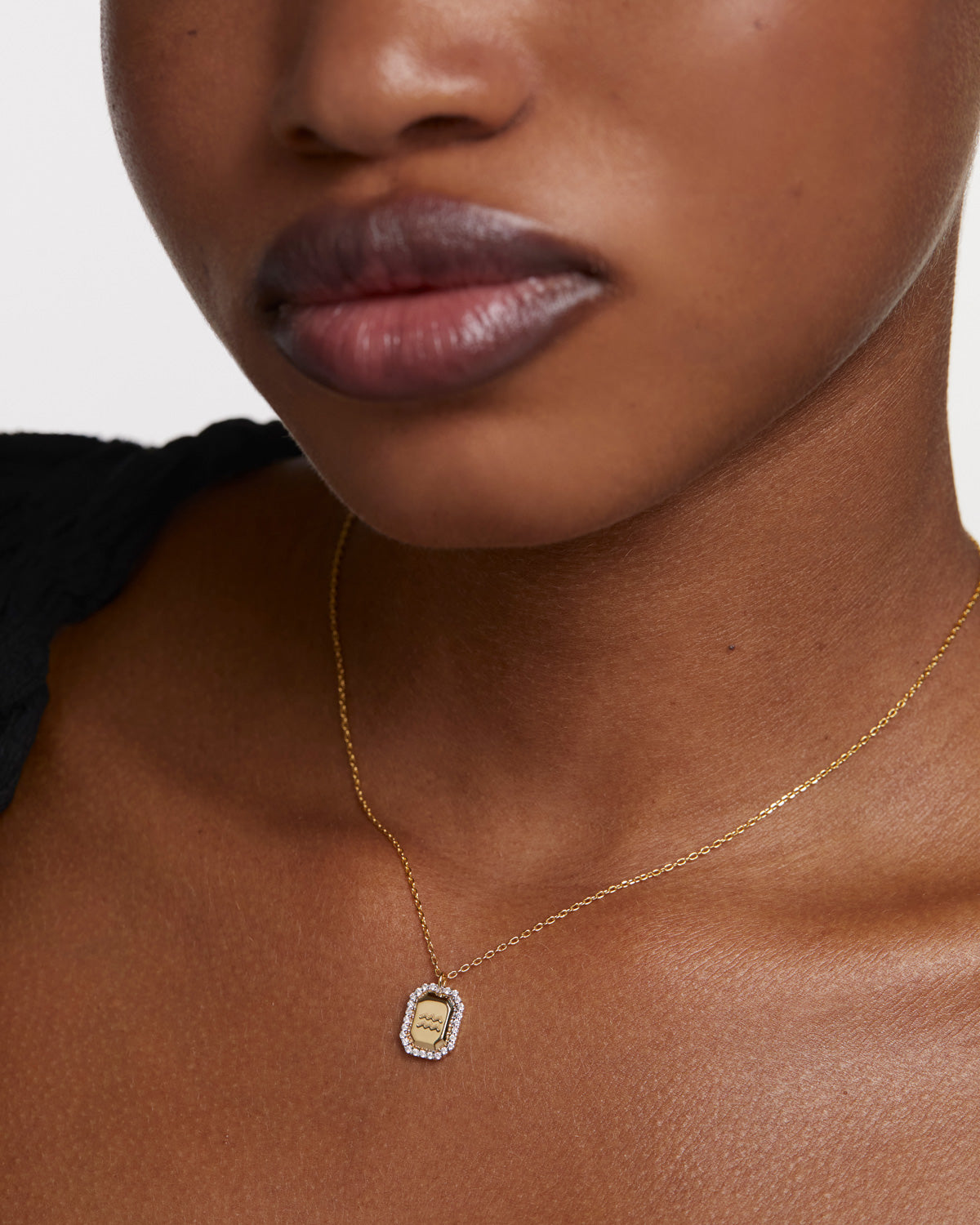 Colier din Argint placat cu Aur cu Zirconiu Zodia Varsator - 6