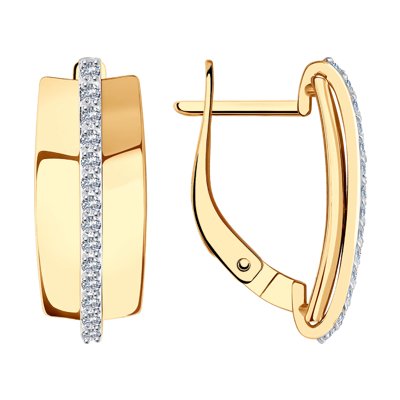 Cercei din Aur Roz 14k cu Zirconiu - 1