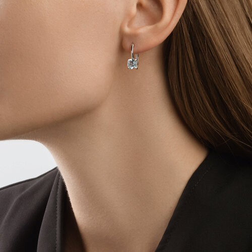 Cercei din Aur Alb 14K cu Topaz  - 2