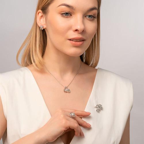 Brosa din Argint cu Email Urs - 2