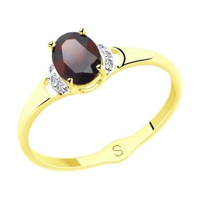 Inel din Aur Galben 14K cu Granat - 1