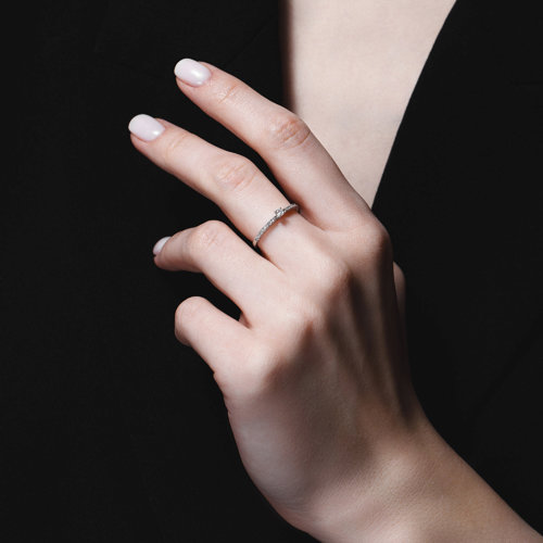 Inel din Aur Roz 14K cu Diamante - 4